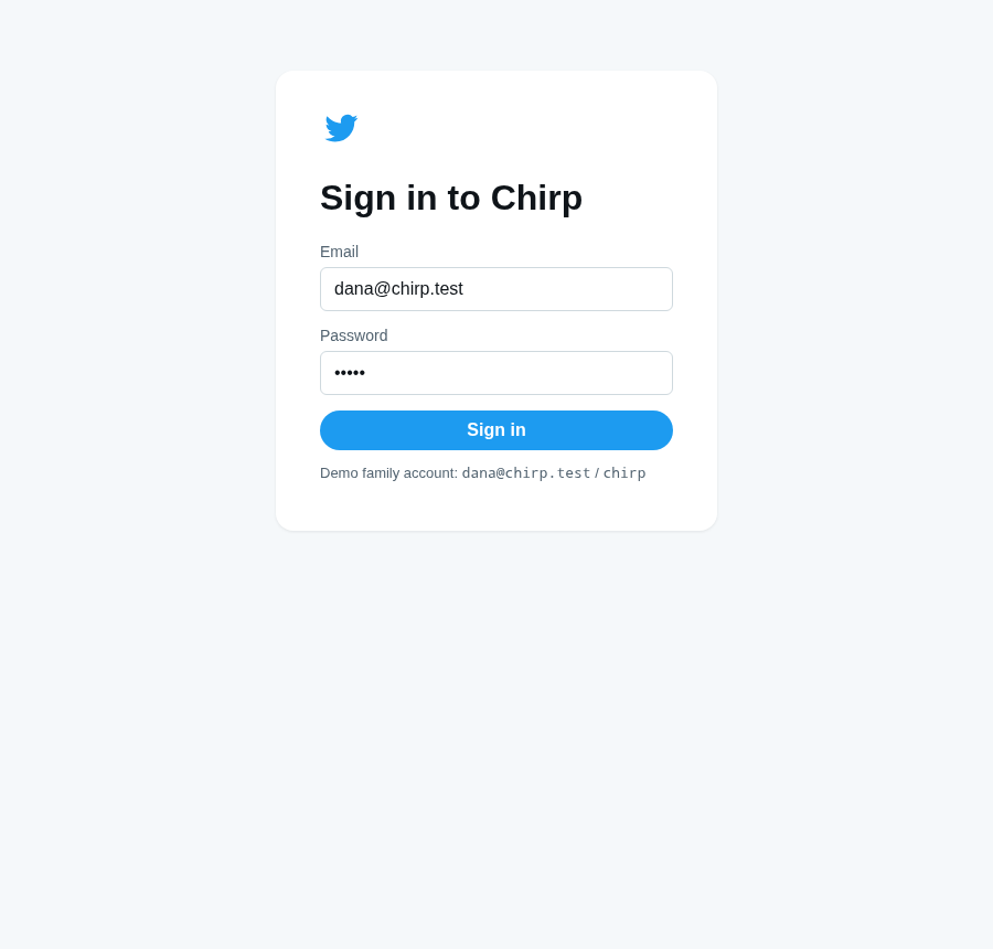 Chirp sign-in inside the Link popup