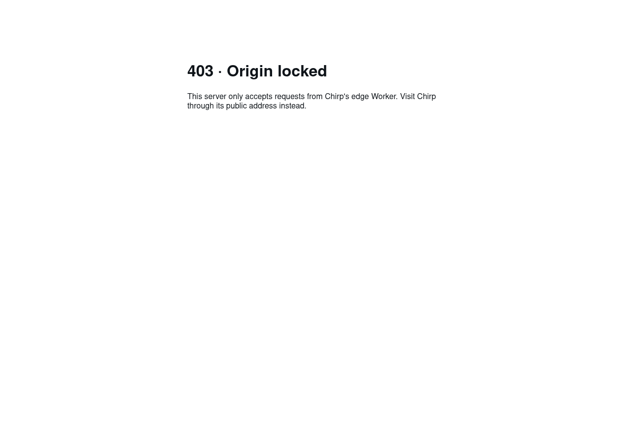 403 origin locked